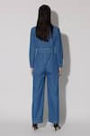 Shop_Twinkle Hanspal_Blue Denim Embroidery Thread Collar Aspen Overstitch Jumpsuit _at_Aza_Fashions