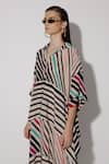 Shop_TWINKLE HANSPAL_Multi Color Crepe Print Roman Collar Eloise Draped Dress _Online_at_Aza_Fashions