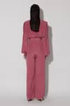 Shop_Twinkle Hanspal_Pink Crepe Collar Sarah Overlap Wrap Drawstring Jumpsuit _at_Aza_Fashions