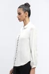 Buy_Abraham & Thakore_Ivory Crepe Print Beads Collared Neck Piano Keys Shirt _Online_at_Aza_Fashions