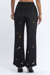 Shop_Abraham & Thakore_Black Crepe Embroidery Rhinestone Trouser _at_Aza_Fashions