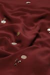 Buy_Abraham & Thakore_Maroon Crepe Embroidered Pearl Round Rhinestone Embellished Dress 