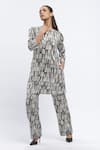 Buy_Abraham & Thakore_Black Chanderi Printed Abstract Geometric Round Sequin Embellished Dress _Online_at_Aza_Fashions