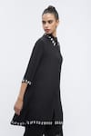 Buy_Abraham & Thakore_Black Crepe Printed Bead Collared Rhinestone Embellished Dress _Online_at_Aza_Fashions