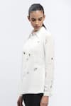 Buy_Abraham & Thakore_Ivory Crepe Embellished Rhinestone Collared Shirt _Online_at_Aza_Fashions