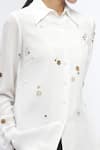 Abraham & Thakore_Ivory Crepe Embellished Rhinestone Collared Shirt _at_Aza_Fashions