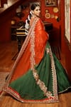 House of Anmol Jain_Green Lehenga And Blouse Raw Silk Hand Embroidered Butti Set _Online_at_Aza_Fashions