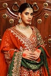 Shop_House of Anmol Jain_Green Lehenga And Blouse Raw Silk Hand Embroidered Butti Set _Online_at_Aza_Fashions