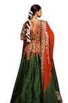 Shop_House of Anmol Jain_Green Lehenga And Blouse Raw Silk Hand Embroidered Butti Set 