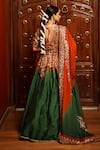 House of Anmol Jain_Green Lehenga And Blouse Raw Silk Hand Embroidered Butti Set _Online