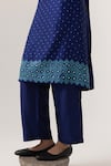 Buy_Naina Jain_Blue Silk Embroidered Gota Round Kurta Pant Set _Online_at_Aza_Fashions