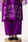 Naina Jain_Purple Silk Embroidered Gota Patti Round Work Yoke Kurta Pant Set _Online_at_Aza_Fashions