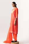 Buy_Naina Jain_Orange Silk Embroidered Gota Patti Round Bandhani Yoke Kurta Pant Set _Online_at_Aza_Fashions