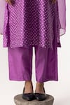 Naina Jain_Purple Silk Embroidered Gota Patti Round Work Kurta Pant Set _Online_at_Aza_Fashions