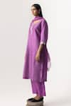 Buy_Naina Jain_Purple Silk Embroidered Gota Patti Round Work Kurta Pant Set _Online_at_Aza_Fashions