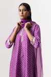 Shop_Naina Jain_Purple Silk Embroidered Gota Patti Round Work Kurta Pant Set _Online_at_Aza_Fashions