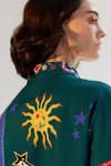 Shop_NOIB_Green Cotton Twill Printed Garden Of Eden Collar Xena Shirt _Online_at_Aza_Fashions