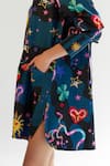 Buy_NOIB_Multi Color Cotton Satin Printed Garden Of Eden Collar Thais Dress _Online_at_Aza_Fashions