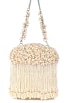 Buy_House of Kosha_Ivory Bead Chloe Pearl Embellished Clutch _at_Aza_Fashions