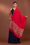 MODARTA_Red Paisley Border Woven Shawl _Online_at_Aza_Fashions