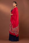 Shop_MODARTA_Red Paisley Border Woven Shawl _Online_at_Aza_Fashions