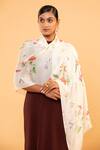 MODARTA_Cream Floral Print Shawl _at_Aza_Fashions