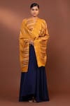 Buy_MODARTA_Yellow Stripe Print Shawl _at_Aza_Fashions