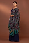 Buy_MODARTA_Blue Abstract Floral Woven Shawl _Online_at_Aza_Fashions