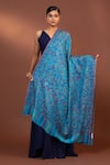 MODARTA_Blue Paisley Floral Woven Shawl _Online_at_Aza_Fashions