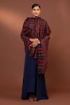 Buy_MODARTA_Blue Floral Paisley Woven Shawl _at_Aza_Fashions