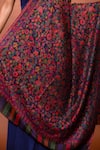 MODARTA_Blue Floral Paisley Woven Shawl _Online_at_Aza_Fashions