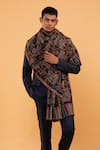 MODARTA_Multi Color Floral Woven Tile Pattern Shawl _at_Aza_Fashions