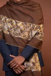 Shop_MODARTA_Brown Floral Paisley Pattern Border Shawl _Online_at_Aza_Fashions