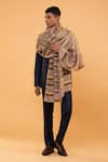 Buy_MODARTA_Beige Stripe Pattern Handwoven Shawl _at_Aza_Fashions