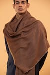 MODARTA_Brown Plain Pure Wool Shawl _Online_at_Aza_Fashions