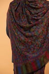 Buy_MODARTA_Black Floral Kashmiri Flower Pattern Shawl _Online_at_Aza_Fashions