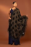 Buy_MODARTA_Black Feather Prism And Embellished Shawl _Online_at_Aza_Fashions