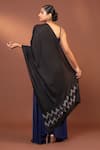 Shop_MODARTA_Black Swarovski Crystal Chevron Border Shawl _at_Aza_Fashions