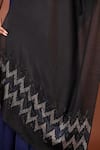 Buy_MODARTA_Black Swarovski Crystal Chevron Border Shawl _Online_at_Aza_Fashions