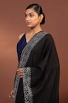 Buy_MODARTA_Black Swarovski Crystal Astron Border Shawl _Online_at_Aza_Fashions