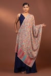 MODARTA_Beige Two Toned Kani Weave Shawl _Online_at_Aza_Fashions