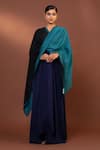 Buy_MODARTA_Blue Reversible Fine Wool Shawl _at_Aza_Fashions