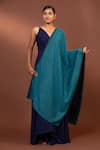 Buy_MODARTA_Blue Reversible Fine Wool Shawl _Online_at_Aza_Fashions