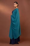 MODARTA_Blue Reversible Fine Wool Shawl _at_Aza_Fashions