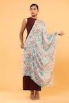 Buy_MODARTA_Multi Color Scallop Bloom Print Shawl _Online_at_Aza_Fashions