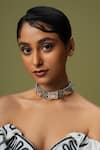 Shop_Curio Cottage_Silver Plated Mother Of Pearl Gypsy Messenger Parrot Choker _Online_at_Aza_Fashions