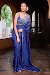 Buy_Ayaka_Blue Viscose Tabby Embroidery Bandhani Pattern Saree _Online_at_Aza_Fashions