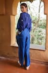 Shop_Ayaka_Blue Viscose Tabby Plain Cole Trouser _at_Aza_Fashions