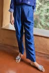 Ayaka_Blue Viscose Tabby Plain Cole Trouser _Online_at_Aza_Fashions