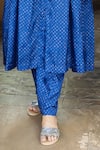 Buy_Ayaka_Blue Viscose Tabby Printed Bandhani Carly Trouser _Online_at_Aza_Fashions